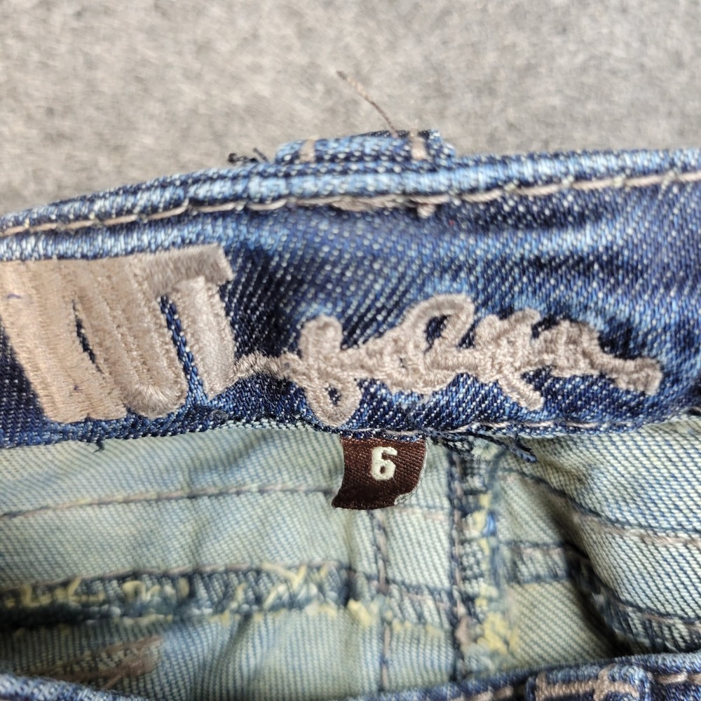 Kut From The Kloth Capri Jeans Womens 6 Blue Thick Stitch Y2K Boho Streetwear - Picture 11 of 12